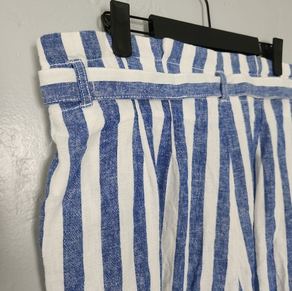 J. Crew Wide Leg Paper Bag Tie Waist Linen Cotton Pant Size 8 - Picture 7 of 11